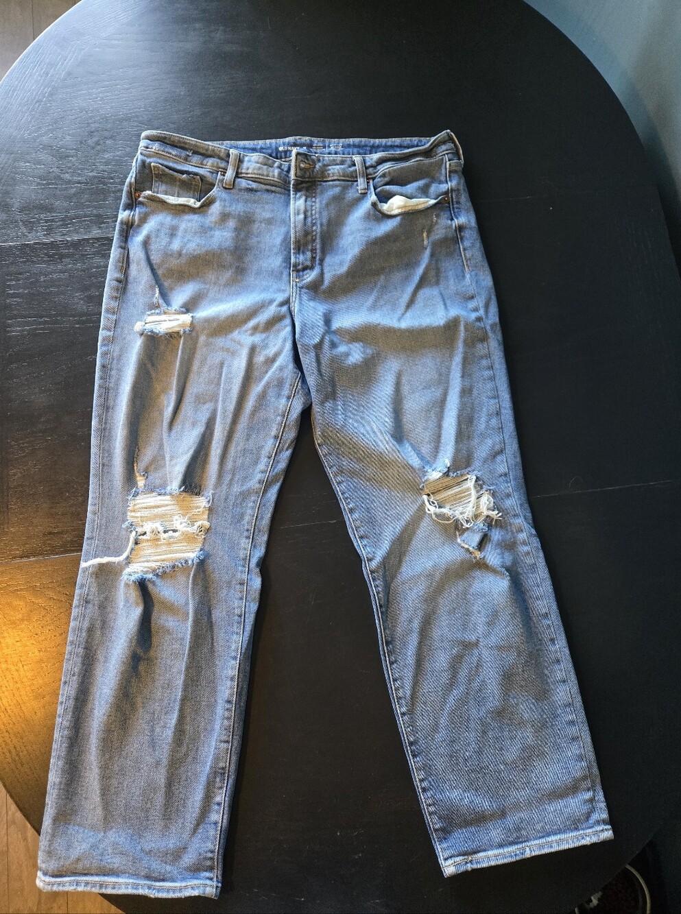 Old Navy Light Blue Distressed Relaxed Jeans